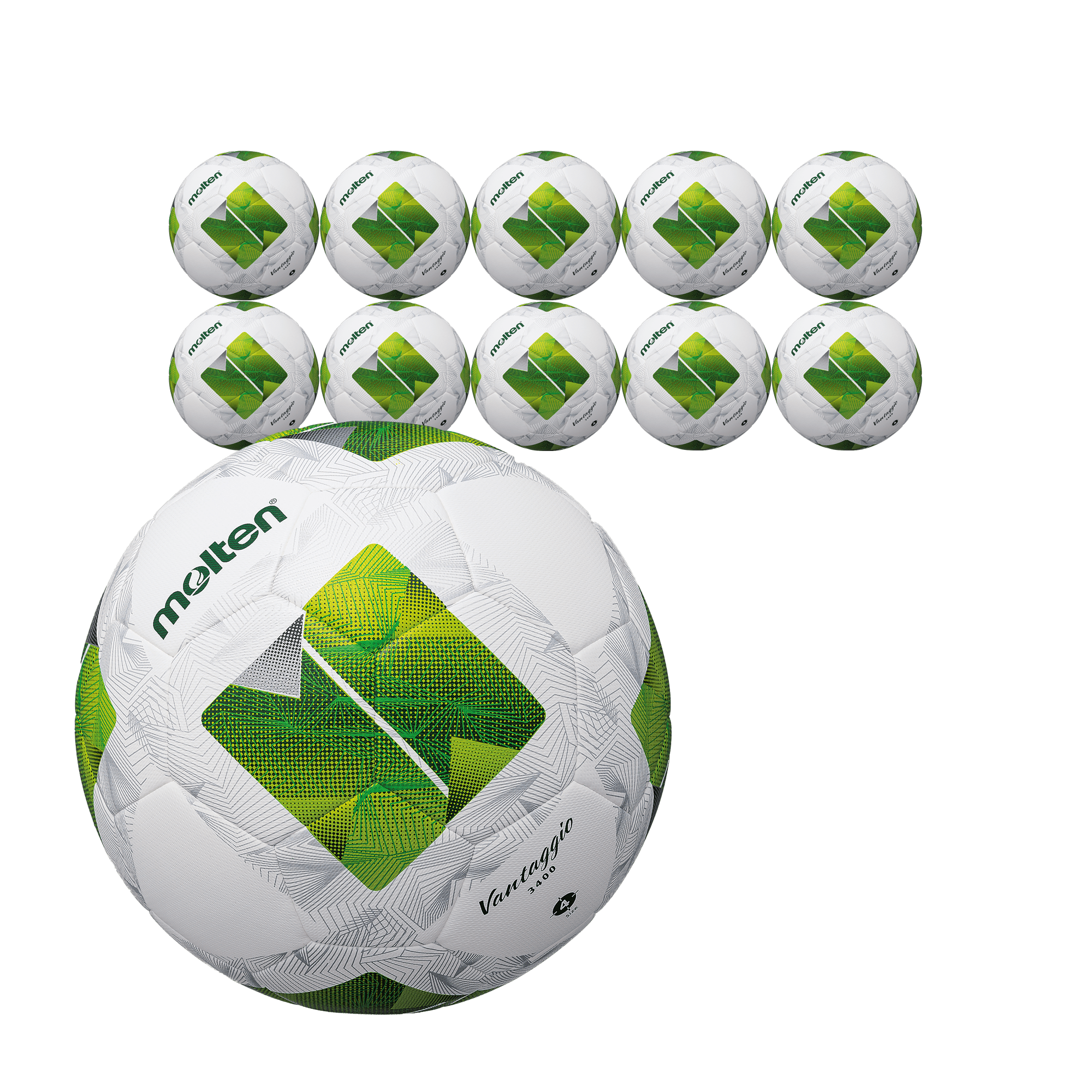 Molten Europe GmbH - Fußbälle - 10x Ballpaket Fußball Gr. 4 | F4N3400 - G